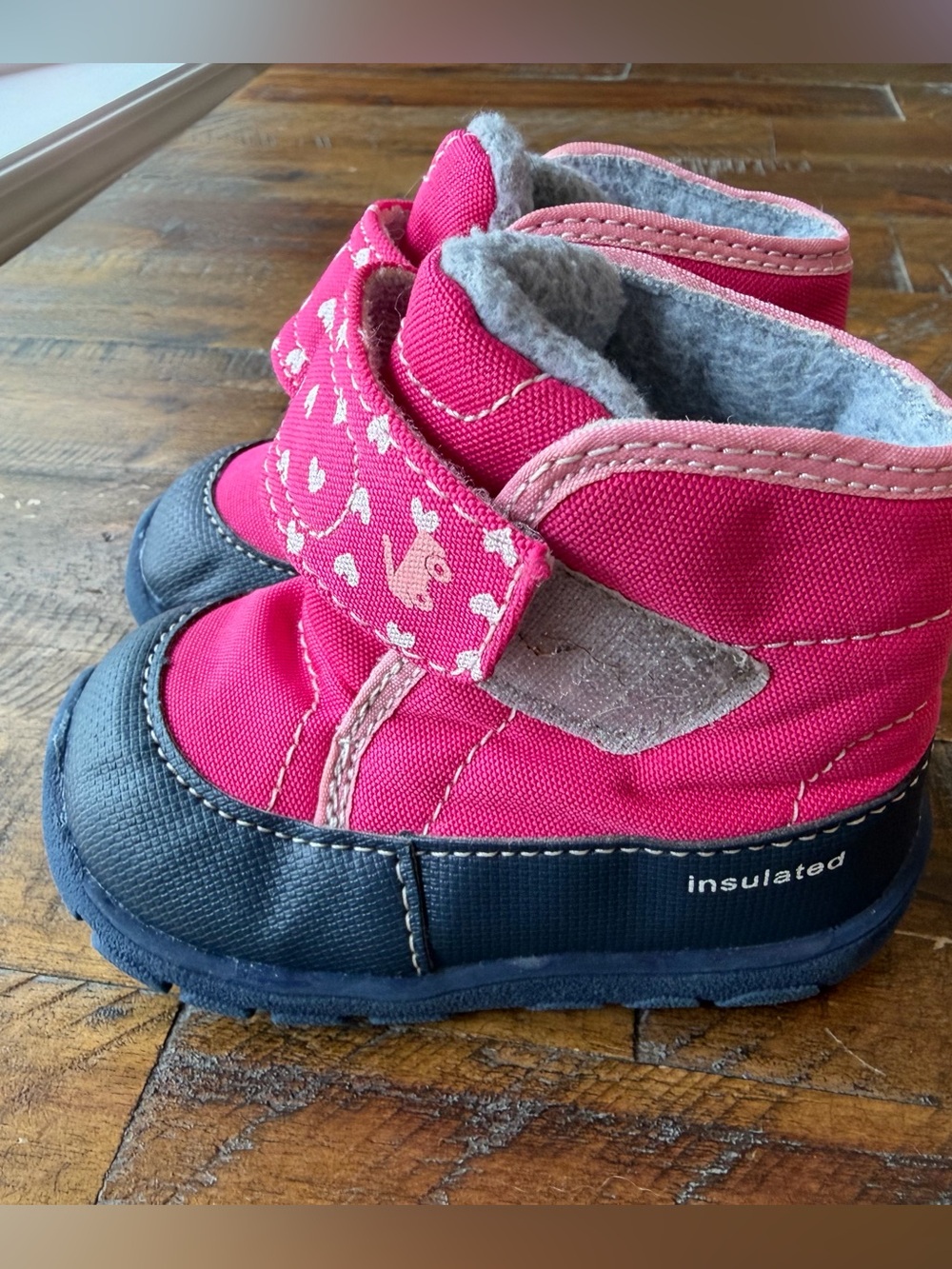 See Kai Run Pink & Navy Insulated Kids Snow Boots